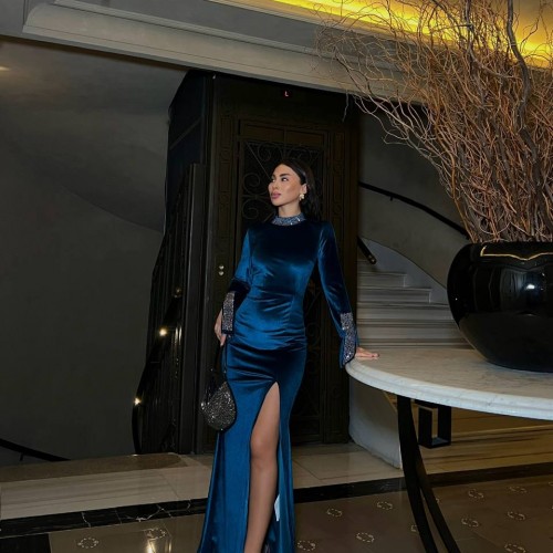 218487 TOPTAN MAVİ ABİYE toptan bayan giyim