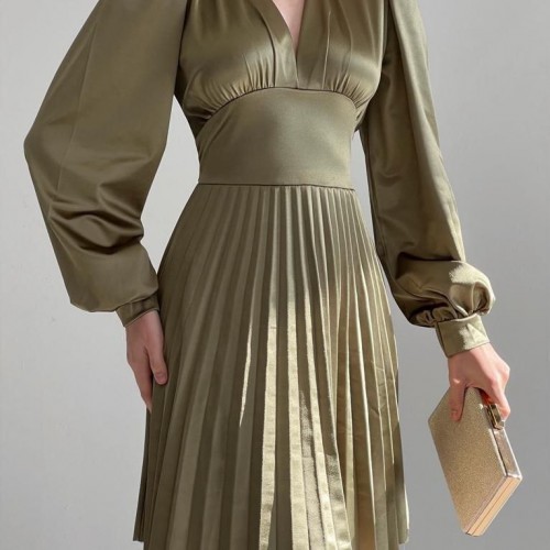 218634 TOPTAN HAKİ ELBİSE 218634 TOPTAN HAKİ ELBİSE toptan bayan giyim