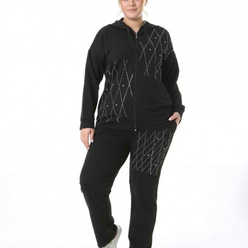 218640 TOPTAN SİYAH EŞOFMAN TAKIM toptan bayan giyim