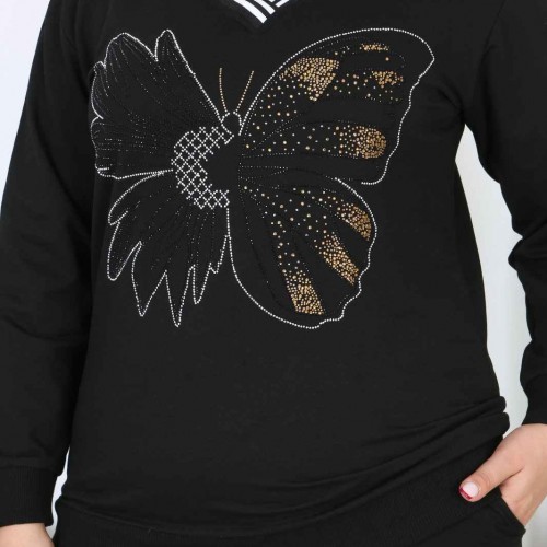 218643 TOPTAN SİYAH EŞOFMAN TAKIM toptan bayan giyim