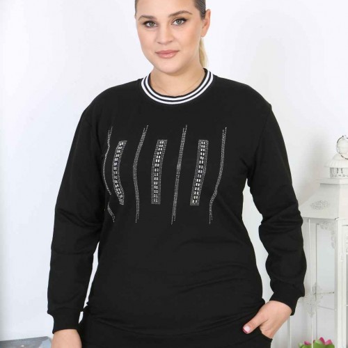 218645 TOPTAN SİYAH EŞOFMAN TAKIM toptan bayan giyim