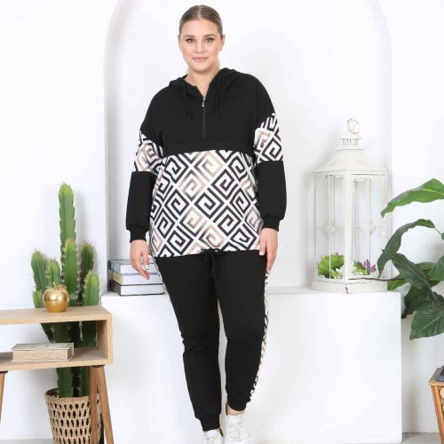 218650 TOPTAN SİYAH EŞOFMAN TAKIM toptan bayan giyim