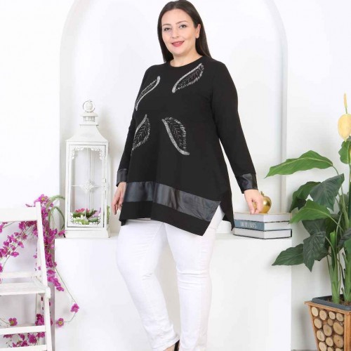 218652 TOPTAN SİYAH BLUZ toptan bayan giyim