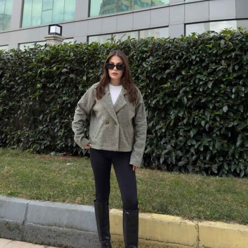 218689 TOPTAN HAKİ CEKET toptan bayan giyim