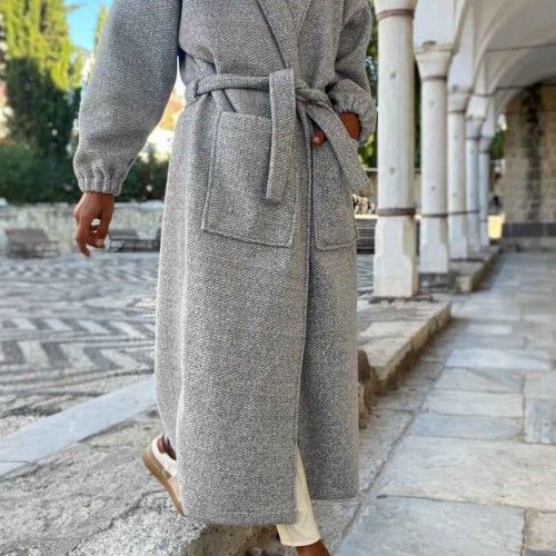 218705 TOPTAN GRİ KABAN toptan bayan giyim