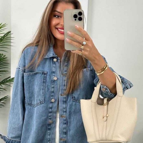 218729 TOPTAN MAVİ GÖMLEK toptan bayan giyim