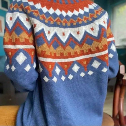 218752 TOPTAN DESENLİ KAZAK toptan bayan giyim