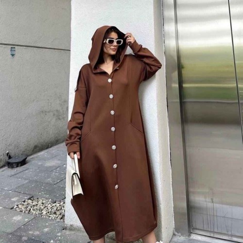 218758 TOPTAN KAHVE ELBİSE 218758 TOPTAN KAHVE ELBİSE toptan bayan giyim