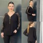 218773 TOPTAN SİYAH BLUZ toptan bayan giyim