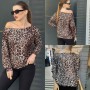 218774 TOPTAN LEOPAR BLUZ toptan bayan giyim