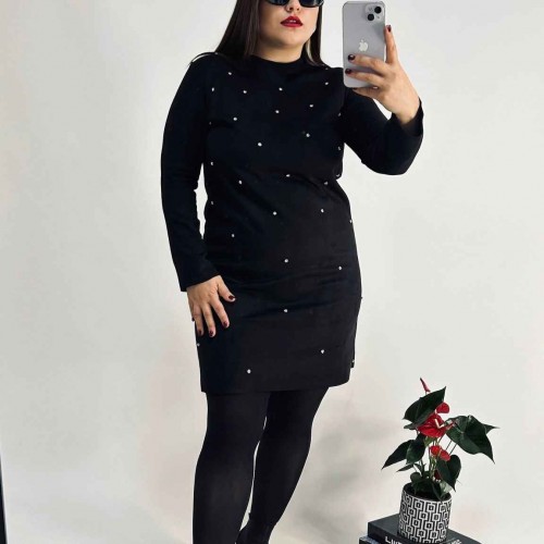 218798 TOPTAN SİYAH ELBİSE toptan bayan giyim