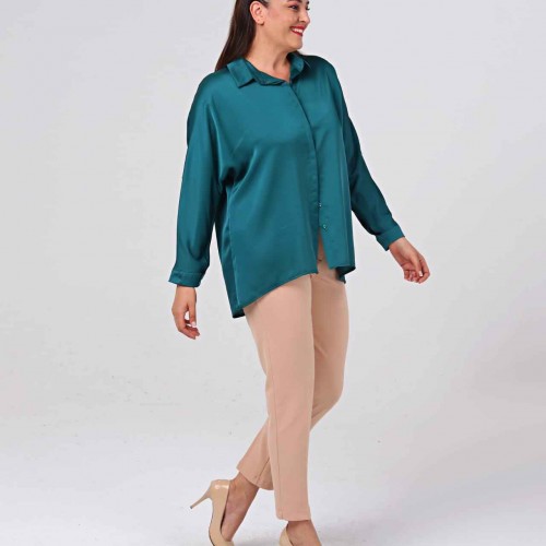 218809 TOPTAN YEŞİL GÖMLEK toptan bayan giyim