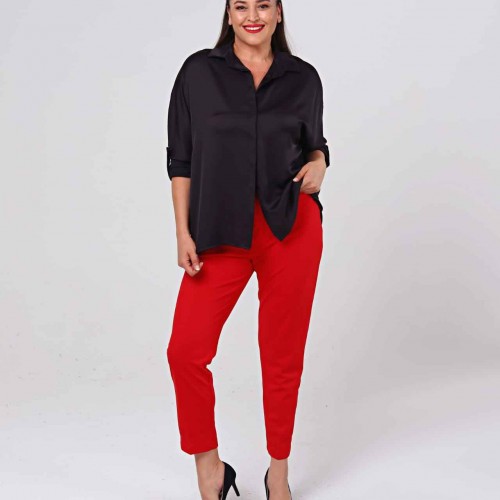 218812 TOPTAN KIRMIZI PANTOLON toptan bayan giyim