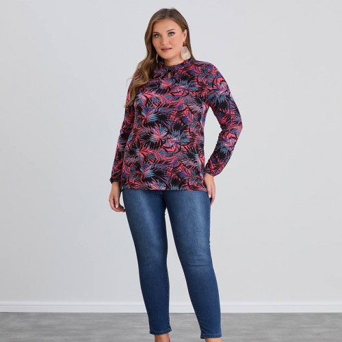 218914 TOPTAN DESENLİ BLUZ toptan bayan giyim