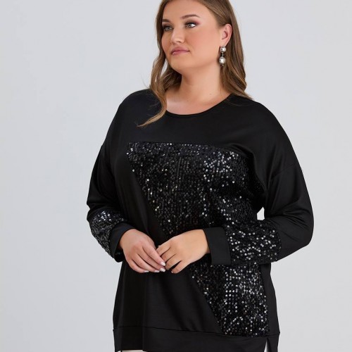 218921 TOPTAN SİYAH BLUZ toptan bayan giyim