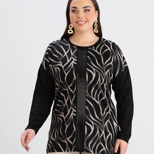 218940 TOPTAN SİYAH BLUZ toptan bayan giyim