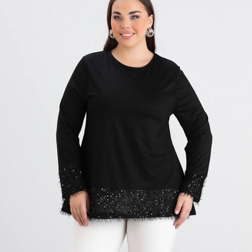 218945 TOPTAN SİYAH BLUZ toptan bayan giyim