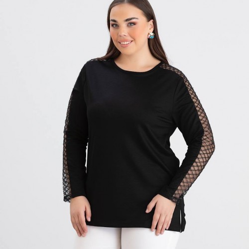 218946 TOPTAN SİYAH BLUZ toptan bayan giyim