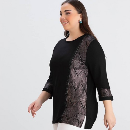 218952 TOPTAN SİYAH BLUZ toptan bayan giyim