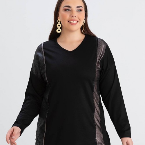 218953 TOPTAN SİYAH BLUZ toptan bayan giyim