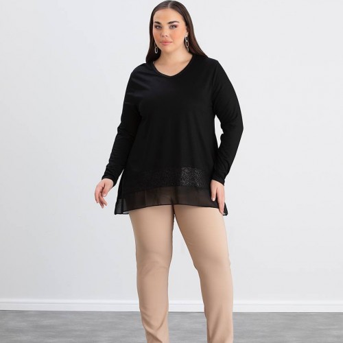 218954 TOPTAN SİYAH BLUZ toptan bayan giyim