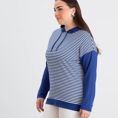 218961 TOPTAN ÇİZGİLİ BLUZ toptan bayan giyim