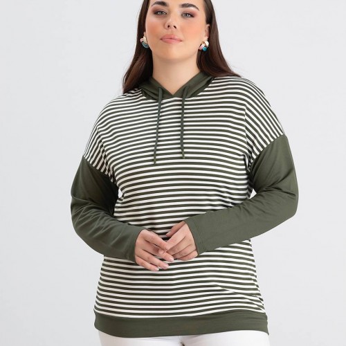 218964 TOPTAN ÇİZGİLİ BLUZ toptan bayan giyim