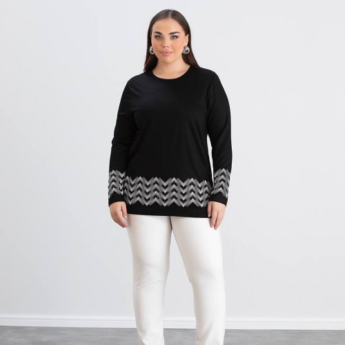 218965 TOPTAN SİYAH BLUZ toptan bayan giyim