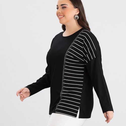 218967 TOPTAN SİYAH BLUZ toptan bayan giyim