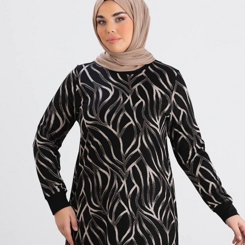 218974 TOPTAN DESENLİ ELBİSE toptan bayan giyim