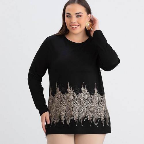 218977 TOPTAN SİYAH BLUZ toptan bayan giyim