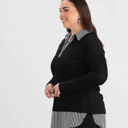 218984 TOPTAN SİYAH BLUZ toptan bayan giyim