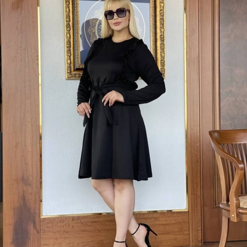 219016 TOPTAN SİYAH ELBİSE toptan bayan giyim