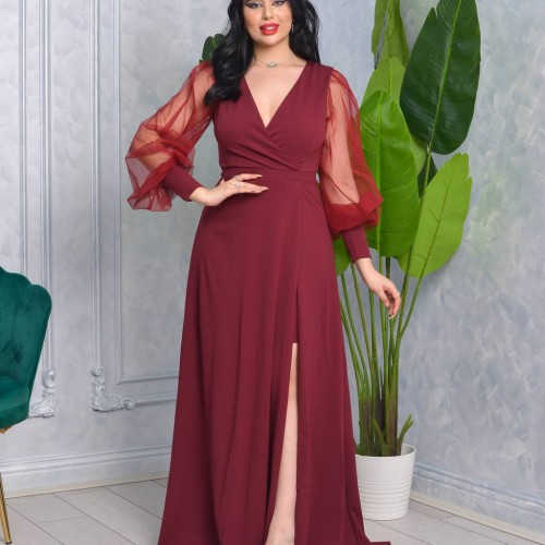 219648 TOPTAN BORDO ABİYE toptan bayan giyim