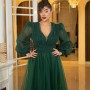 219663 TOPTAN ZÜMRÜT YEŞİL ABİYE toptan bayan giyim