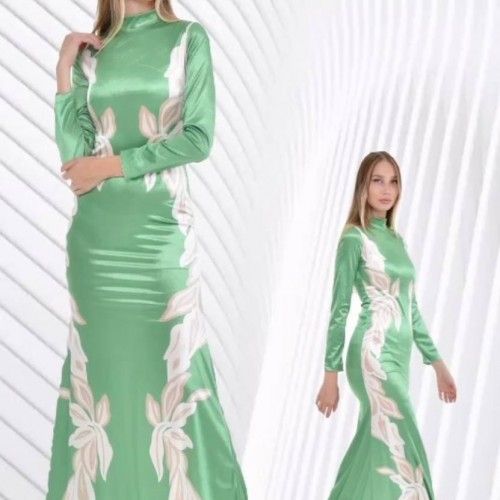 219703 TOPTAN SU YEŞİL ABİYE toptan bayan giyim