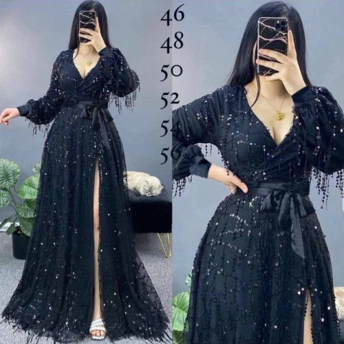 219704 TOPTAN SİYAH ABİYE toptan bayan giyim