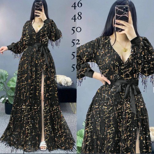 219706 TOPTAN SİYAH ABİYE toptan bayan giyim