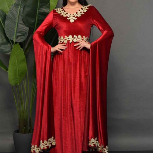 219712 TOPTAN BORDO ABİYE toptan bayan giyim