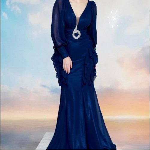 219720 TOPTAN LACİVERT ABİYE toptan bayan giyim