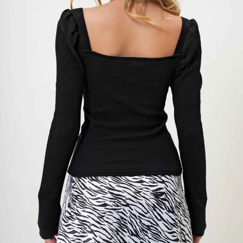 219816 TOPTAN SİYAH BLUZ toptan bayan giyim