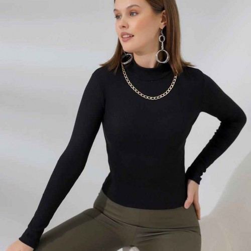 219832 TOPTAN SİYAH BLUZ toptan bayan giyim