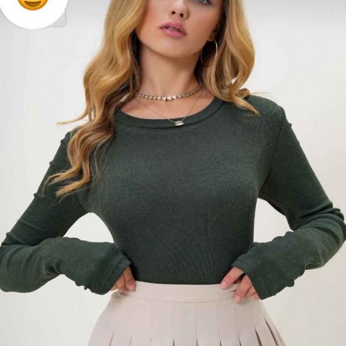 219873 TOPTAN HAKİ BLUZ toptan bayan giyim