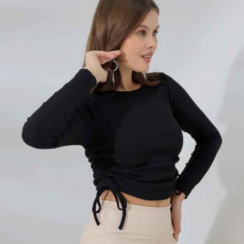 219875 TOPTAN SİYAH BLUZ toptan bayan giyim