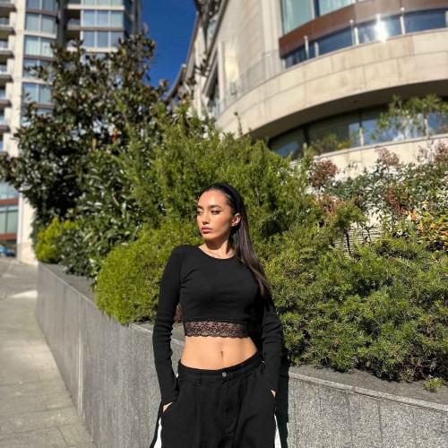 219887 TOPTAN SİYAH BLUZ toptan bayan giyim