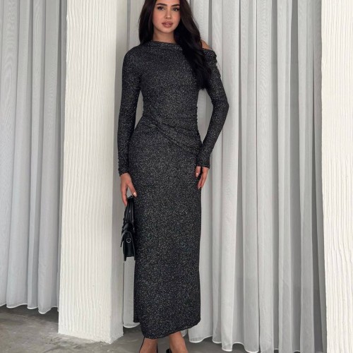 219911 TOPTAN SİYAH ELBİSE toptan bayan giyim