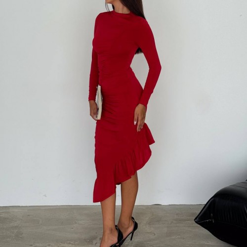 219956 TOPTAN KIRMIZI ELBİSE 219956 TOPTAN KIRMIZI ELBİSE toptan bayan giyim