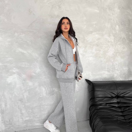 219996 TOPTAN GRİ EŞOFMAN TAKIM toptan bayan giyim
