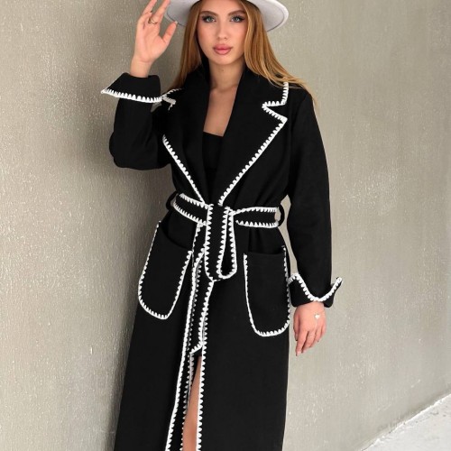 220006 TOPTAN SİYAH KABAN 220006 TOPTAN SİYAH KABAN toptan bayan giyim