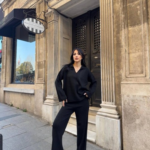 220022 TOPTAN SİYAH PANTOLON TAKIM 220022 TOPTAN SİYAH PANTOLON TAKIM toptan bayan giyim